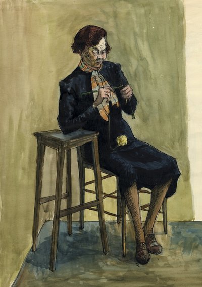 Femme tricotant - Shirley Markham