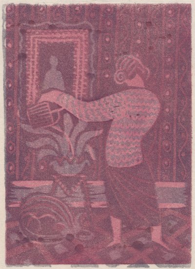 Femme arrosant des plantes, vers 1951 - Shirley Markham