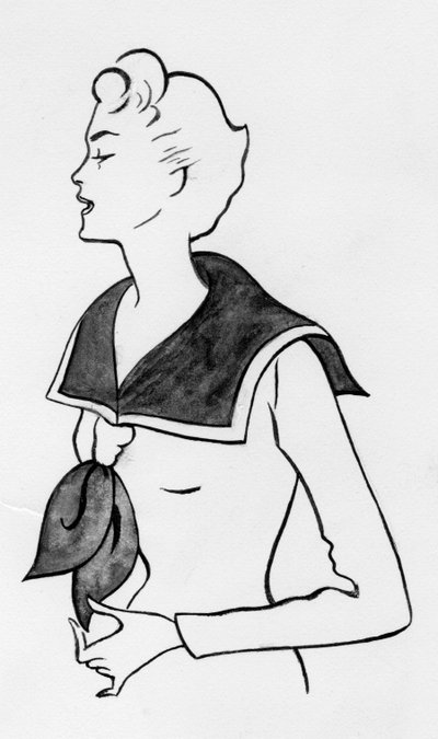 Femme avec haut de marin - Shirley Markham