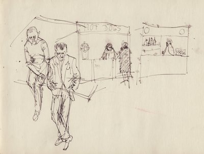 Jeunes hommes à une fête foraine, vers 1950 - Shirley Markham