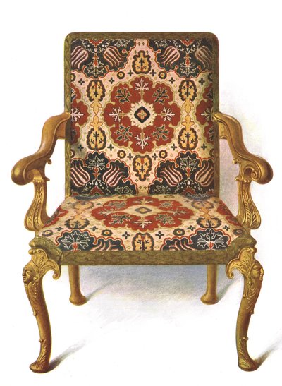 Chaise dorée recouverte de broderie - Shirley Charles Llewellyn Slocombe