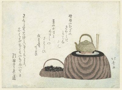 Une bouilloire sur un brasero - Shotei Hokuju