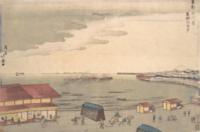Scène de rivage montrant une influence européenne - Shotei Hokuju