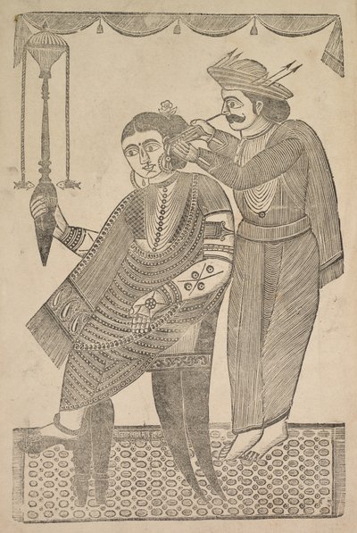 Un barbier nettoyant l