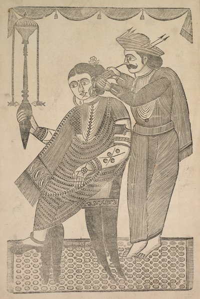Un barbier nettoyant l