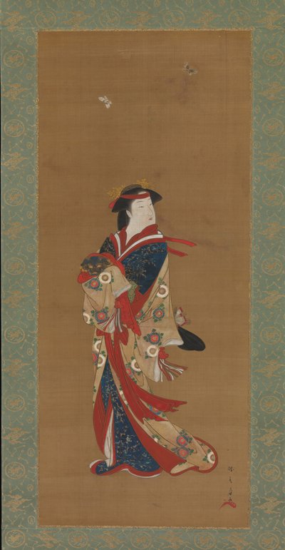 Beauté avec des papillons - Shunsho