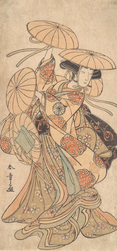 Acteur de Kabuki Nakamura Tomijuro I dans un rôle de danse féminine, vers 1777 - Shunsho
