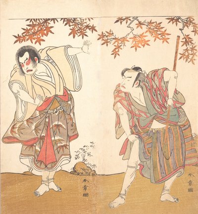 Les Acteurs Ichimura Uzaemon et Arashi Sangoro, vers 1773 - Shunsho