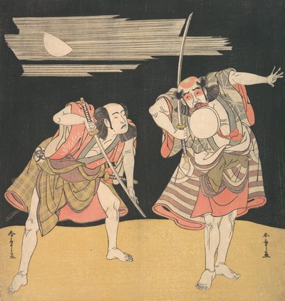 Les acteurs Otani Tomoemon I et Bando Mitsugoro I, vers 1776 - Shunsho