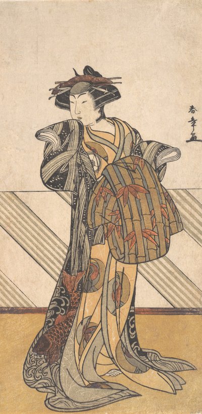 Le quatrième Iwai Hanshiro en courtisane vêtue d