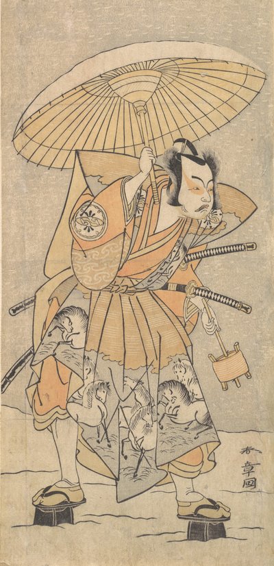 Le deuxième Nakamura Juzo en samouraï, 1773 ou 1774 - Shunsho