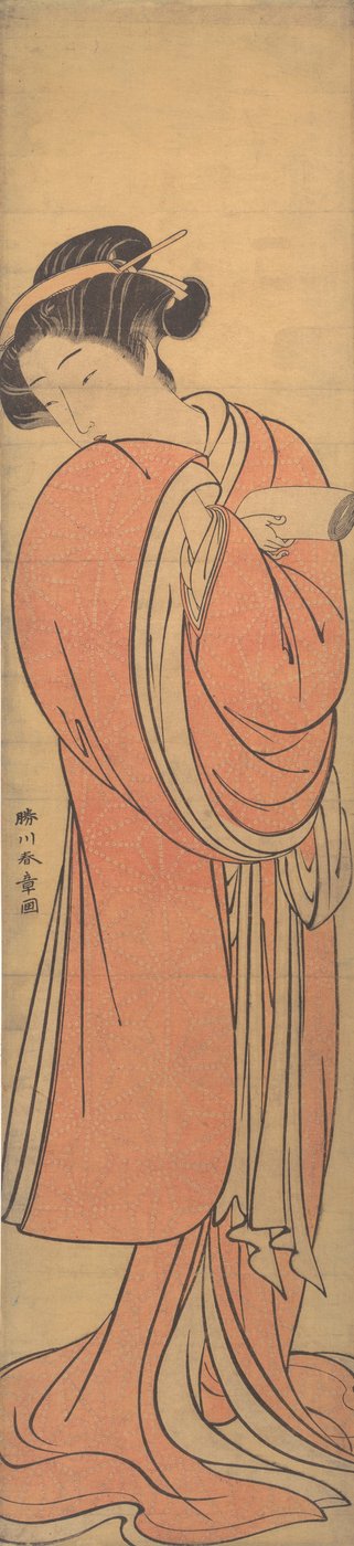 Femme en rouge - Shunsho
