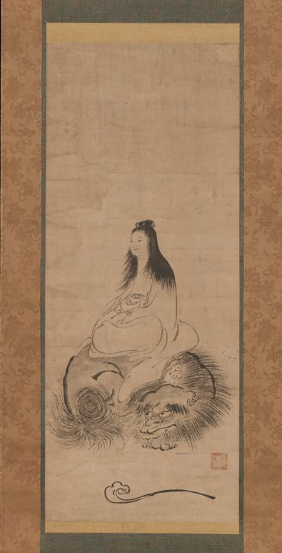 Monju sur un lion, fin du XVe siècle - Shusei