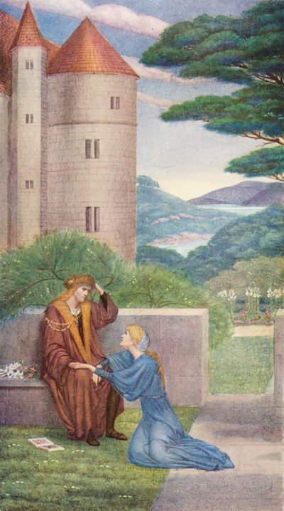 La Légende dorée : Le Prince et Elsie dans le jardin - Sidney Meteyard