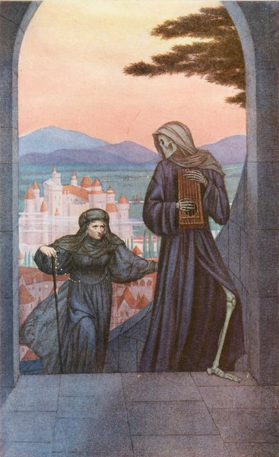 La Légende Dorée : La danse de la mort (lithographie en couleur) - Sidney Meteyard