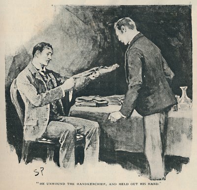 Il dénoua le mouchoir et tendit la main, 1892 - Sidney Paget