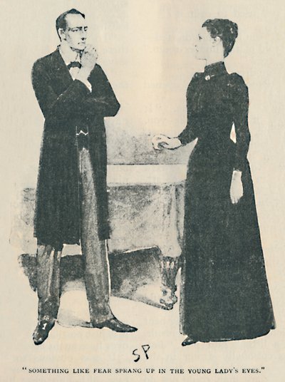 Quelque chose comme la peur surgit dans les yeux de la jeune fille, 1892 - Sidney Paget