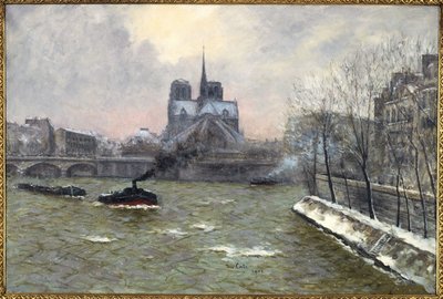 Le chevet de Notre-Dame, vu du Pont de la Tournelle, effet de neige - Siebe Johannes Ten Kate