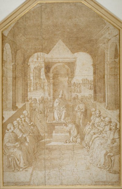 Énée Piccolomini embrassant la pantoufle du pape Eugène, d
