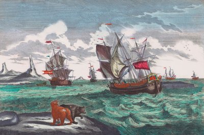 Flotte baleinière au large du Groenland au 18e siècle - Sieuwert van der Meulen