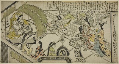 La rencontre de Yoshitsune avec la princesse Joruri, tirée du Conte de Joruri en douze épisodes - Sigimura Jihei