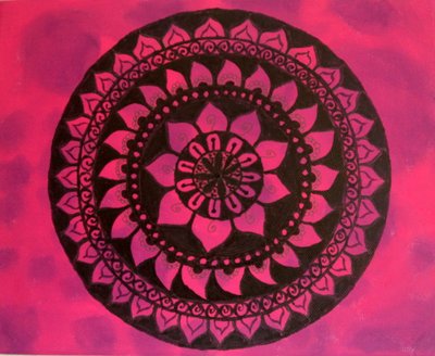 Mandala en rose et violet - Sil A