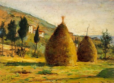 Meules de foin au soleil - Silvestro Lega
