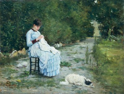 Dans le jardin - Silvestro Lega