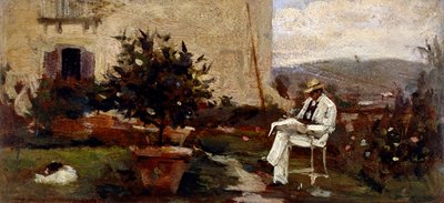 Luigi Tommasi dans le jardin - Silvestro Lega