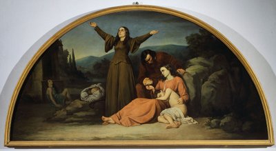Lunette de la Famine, par Silvestro Lega (1826-1895), Oratoire de Canton, Modigliana, Émilie-Romagne - Silvestro Lega