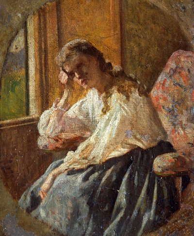 Étude de figure féminine (détail du triptyque) - Silvestro Lega