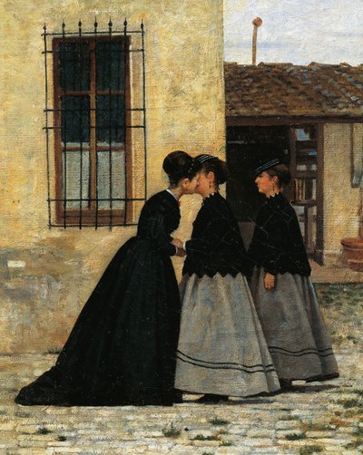 La visite (détail) - Silvestro Lega