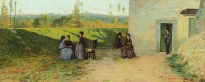Visite à la villa - Silvestro Lega