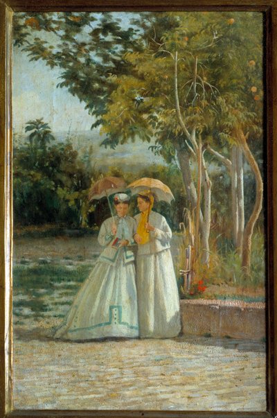 Promenade dans le jardin - Silvestro Lega
