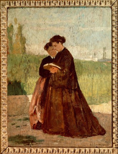 Promenade dans le jardin - Silvestro Lega