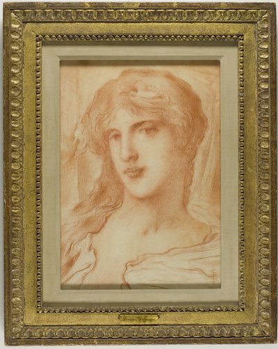 Tête, vers 1880 (craie rouge sur papier vélin chamois) - Simeon Solomon