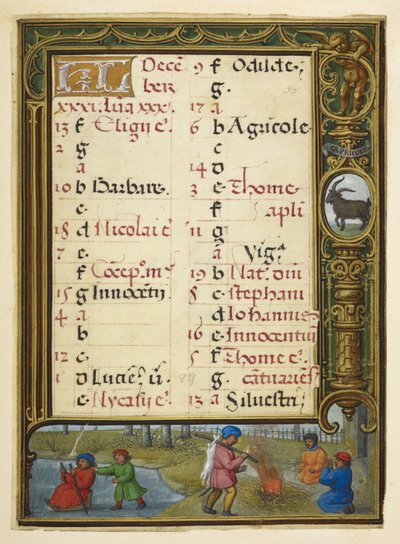 Page de calendrier pour décembre, illustration de 