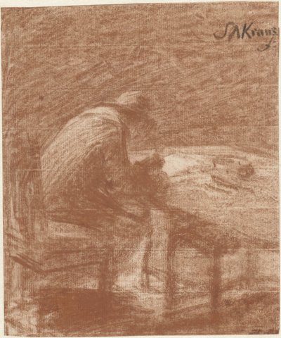 Homme écrivant à une table - Simon Andreas Krausz