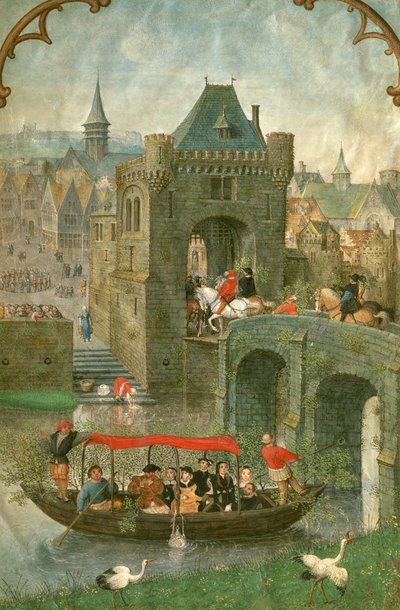 Boating in the month of May, from a Book of Hours, c.1540 - Simon Bening