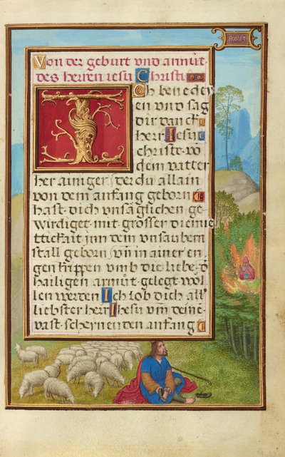 Rand mit Moses und dem brennenden Busch - Simon Bening