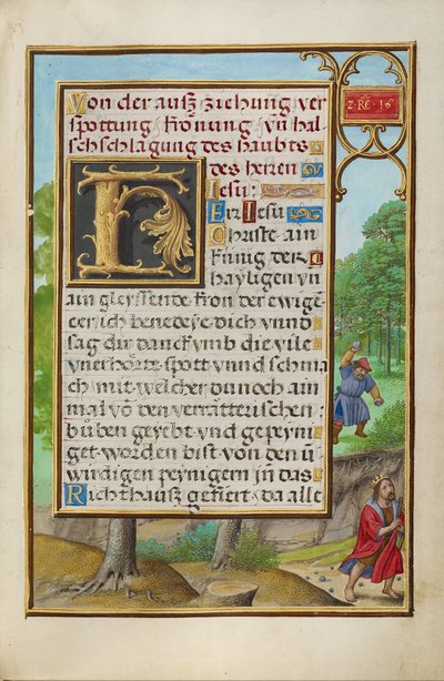 Bordure avec Shimei jetant des pierres à David - Simon Bening