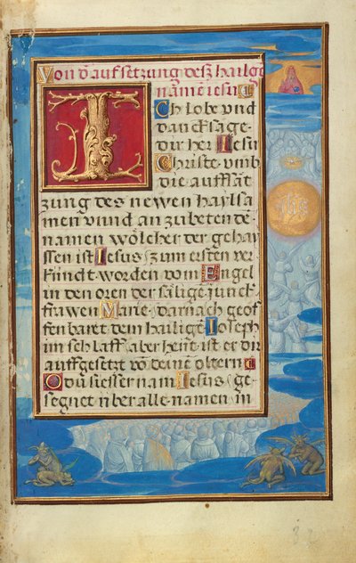 Rand mit der Anbetung des Namens Jesu - Simon Bening