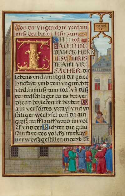 Rand mit dem Volk, das Daniel von Cyrus fordert - Simon Bening