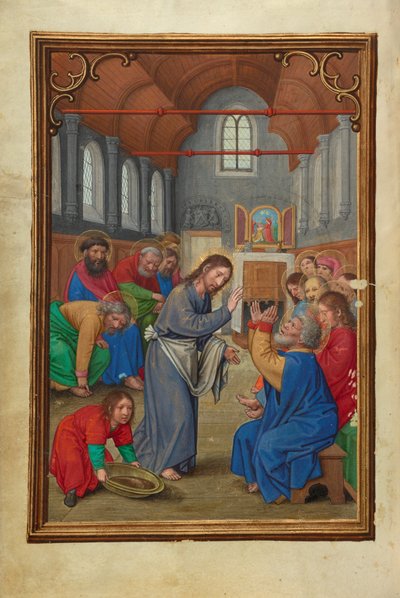 Le Christ lave les pieds des apôtres - Simon Bening