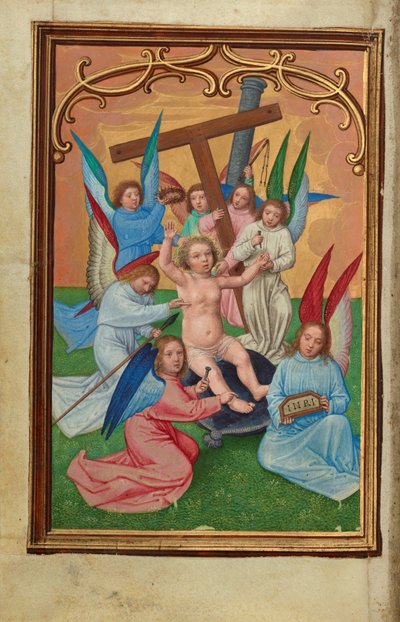 Das Christkind umgeben von den Werkzeugen der Passion - Simon Bening