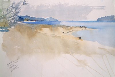 Plage Amanohashidate, 2000 (aquarelle) - Simon Fletcher