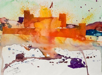 Birkat al Marez, Oman II, 2004 (aquarelle) - Simon Fletcher