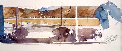 Mur du quai Amanohashidate, 2000 (aquarelle) - Simon Fletcher