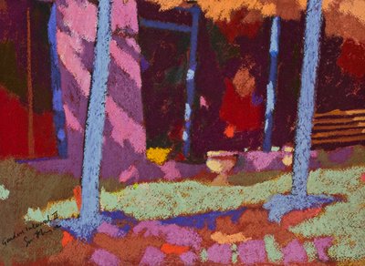 Intervalle de jardin (pastel sur papier) - Simon Fletcher