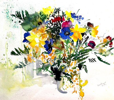 Grand Bouquet, 2005 (aquarelle) - Simon Fletcher